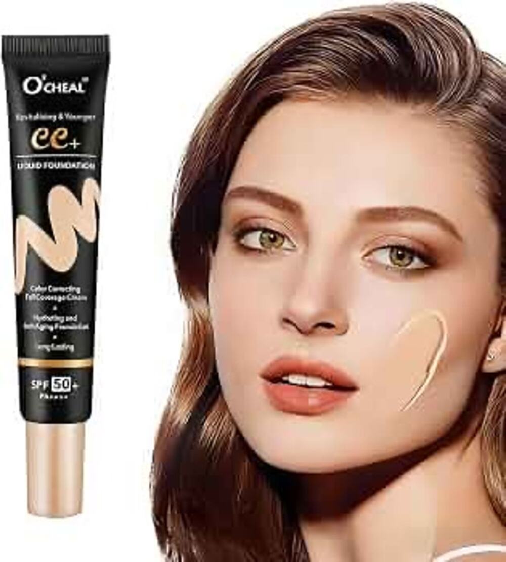 NIB O'CHEAL Lightweight CC Cream with SPF 50+ Color Correcting Foundation
